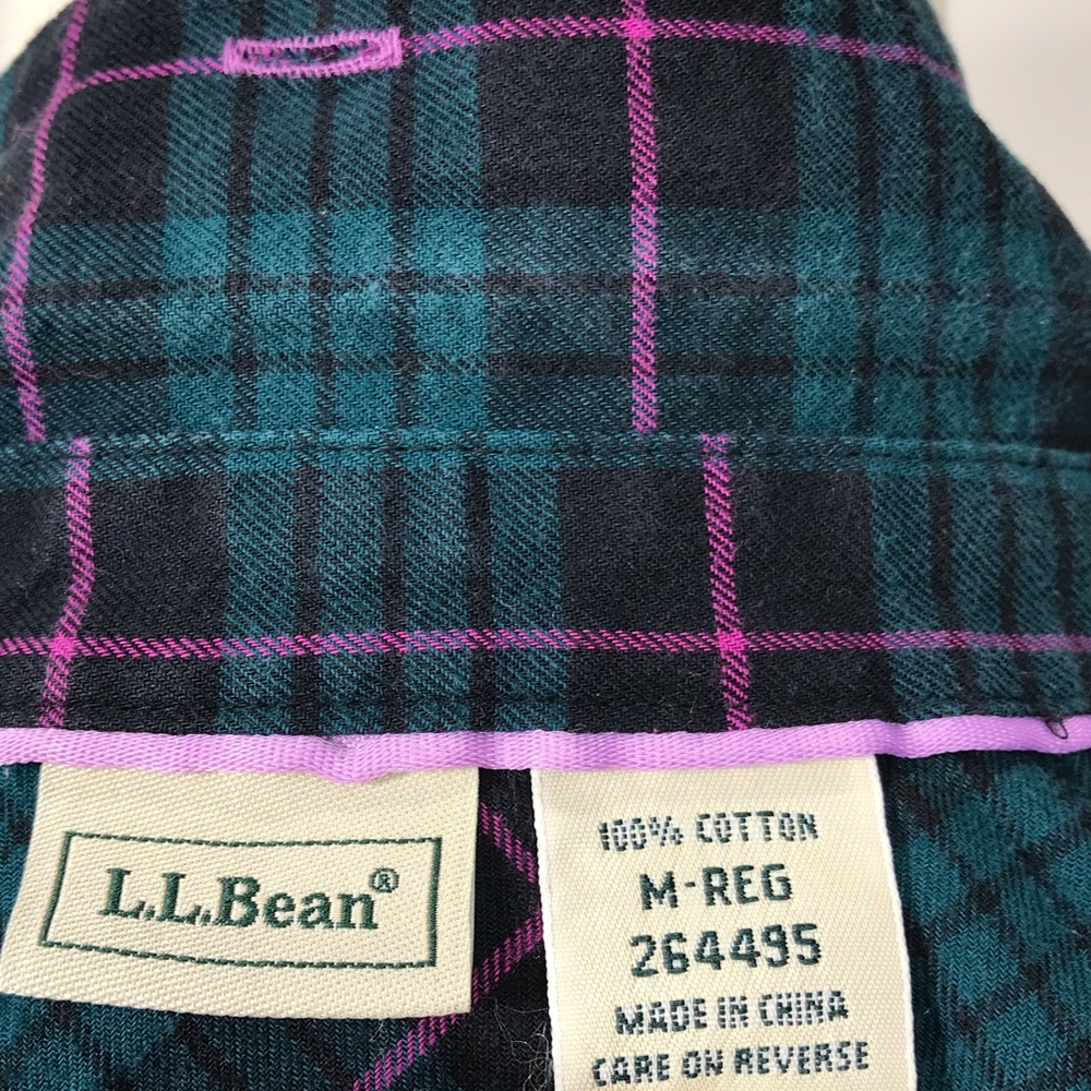 LL Bean plaid flannel shirt women’s medium - Picture 2 of 7